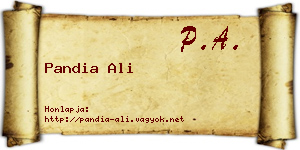 Pandia Ali névjegykártya